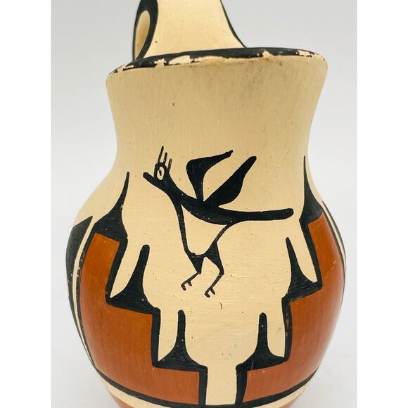 Traditional Zia Pueblo Polychrome Pottery Mini-Pitcher by Robert Pino - Picture 2 of 10